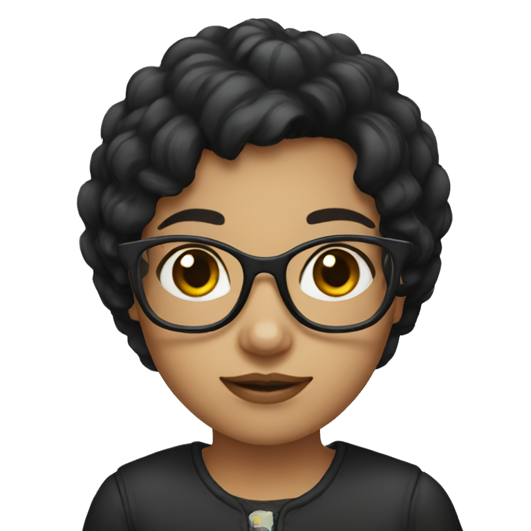 dark haired girl with glasses emoji
