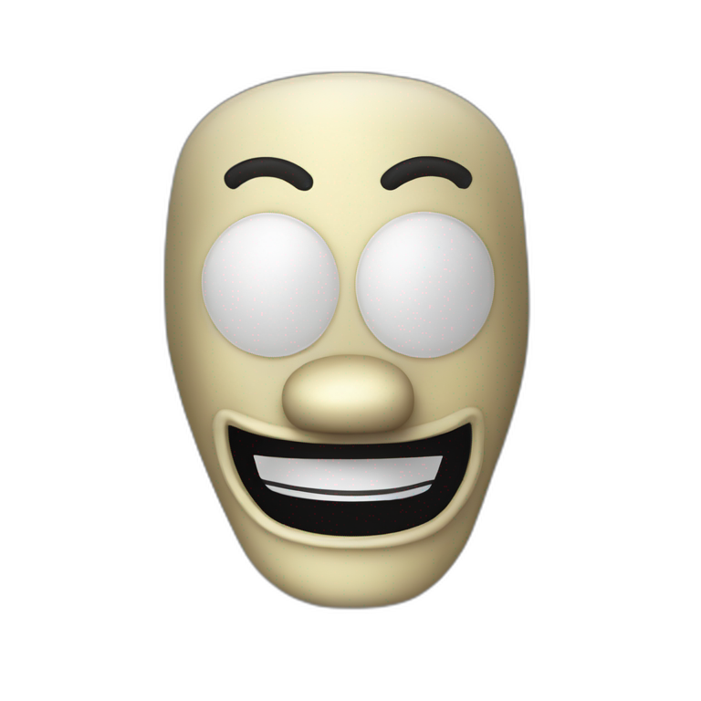 Máscara de teatro de mimo blanca con gran sonrisa y lágrimas puppet fnaf emoji