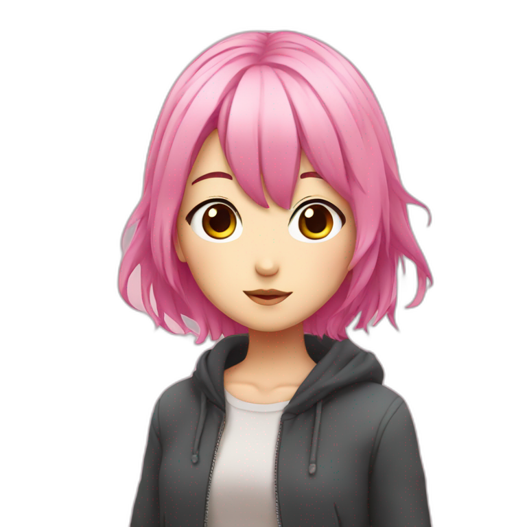 pink haired anime girl emoji