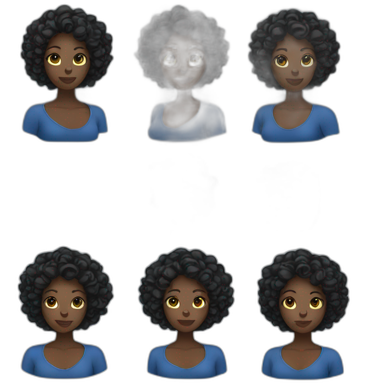 black woman blue emoji