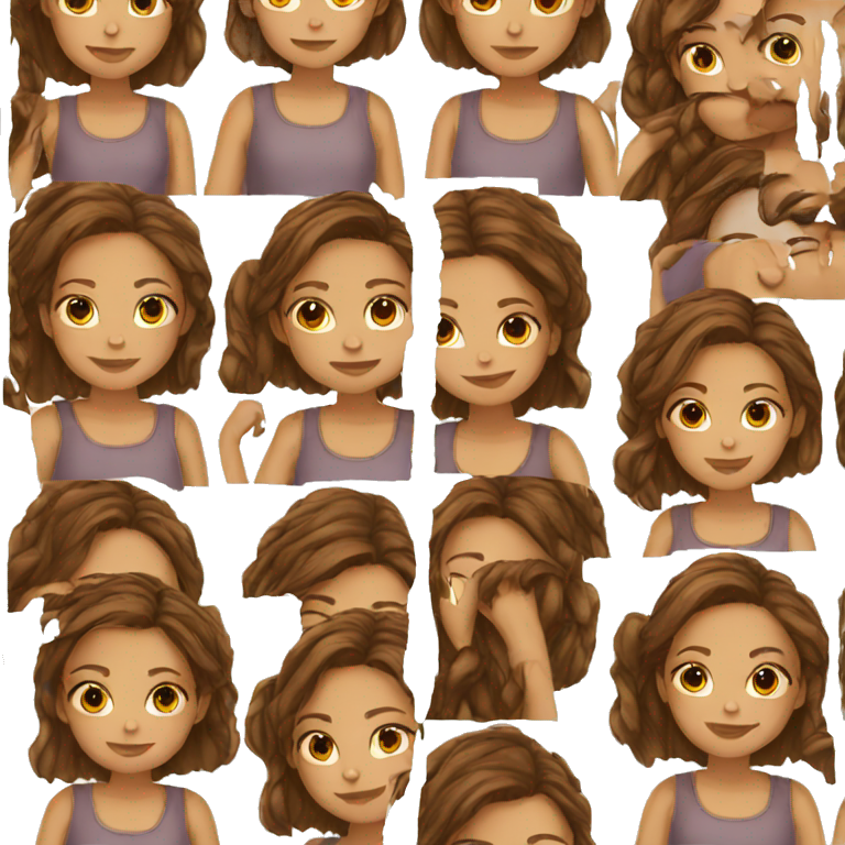 Girl brown hair  emoji