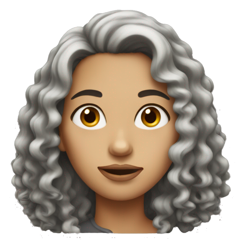 woman with long dark hair curly emoji