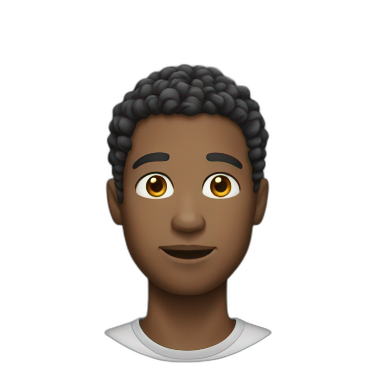 black guy with short curly hair emoji