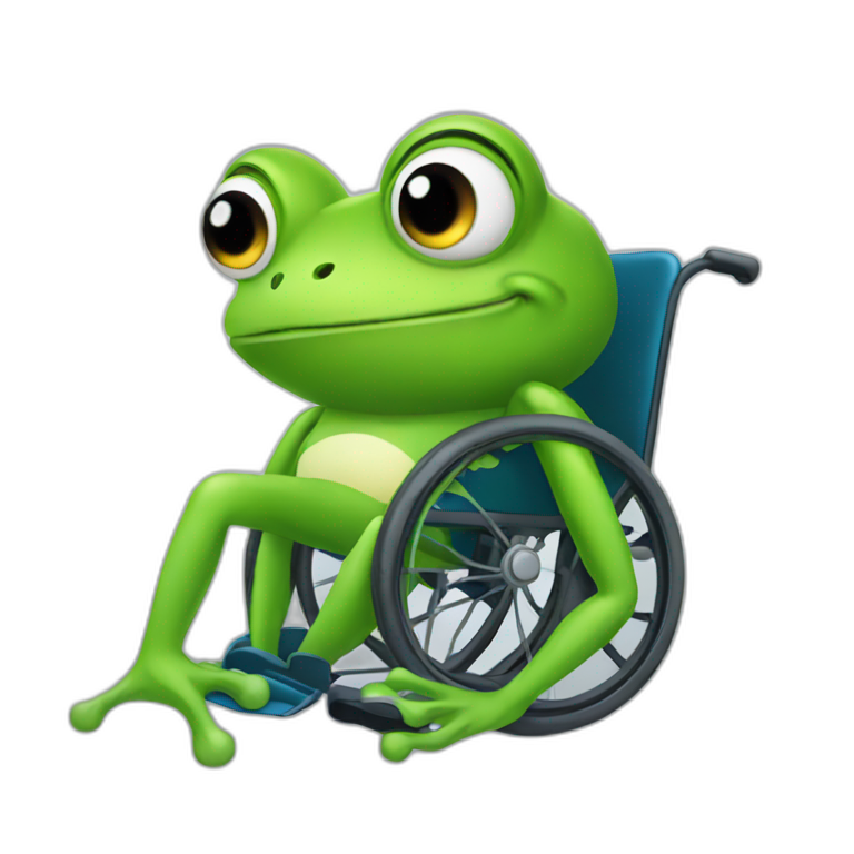Frog in wheelchair emoji