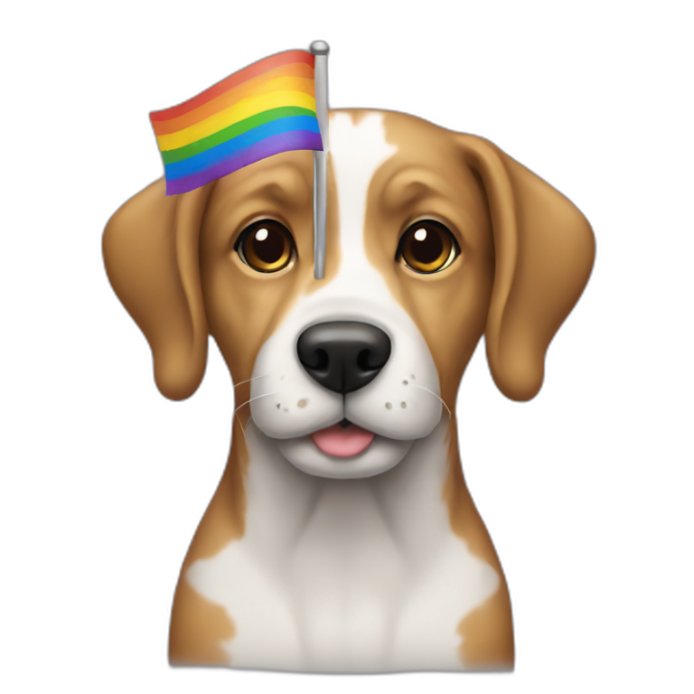 dog with flag LGBT emoji