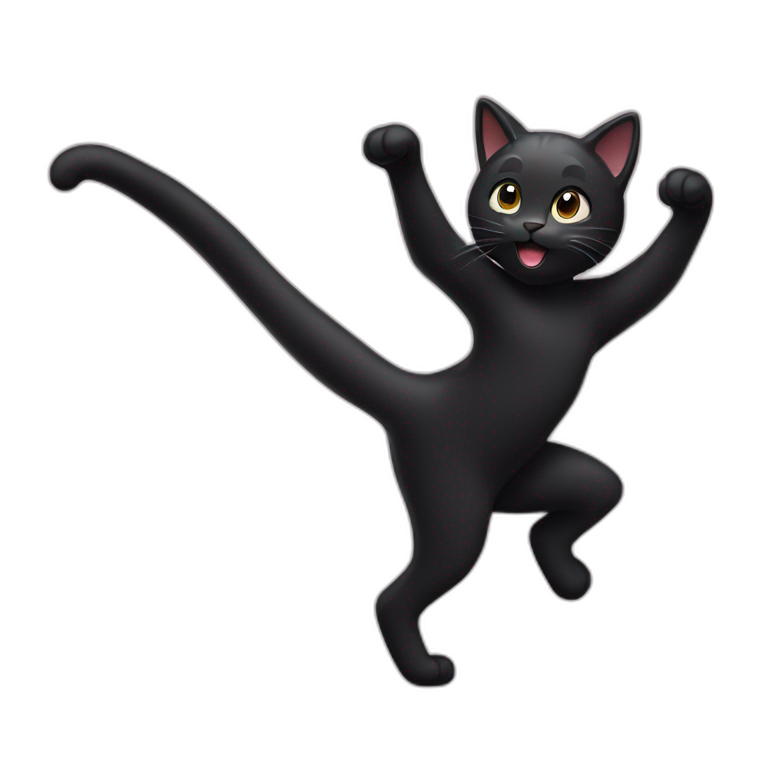 dancing black cat emoji