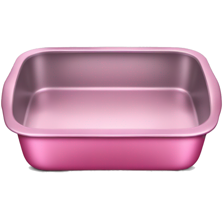 Realistic empty metallic pink baking pan with handles. emoji AI Emoji Generator