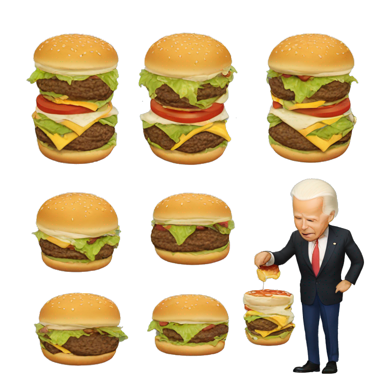 Biden qui mange un burger emoji