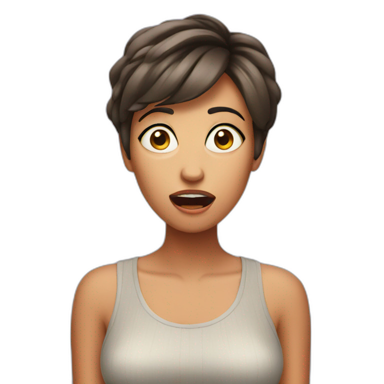 Shocked short hair woman emoji