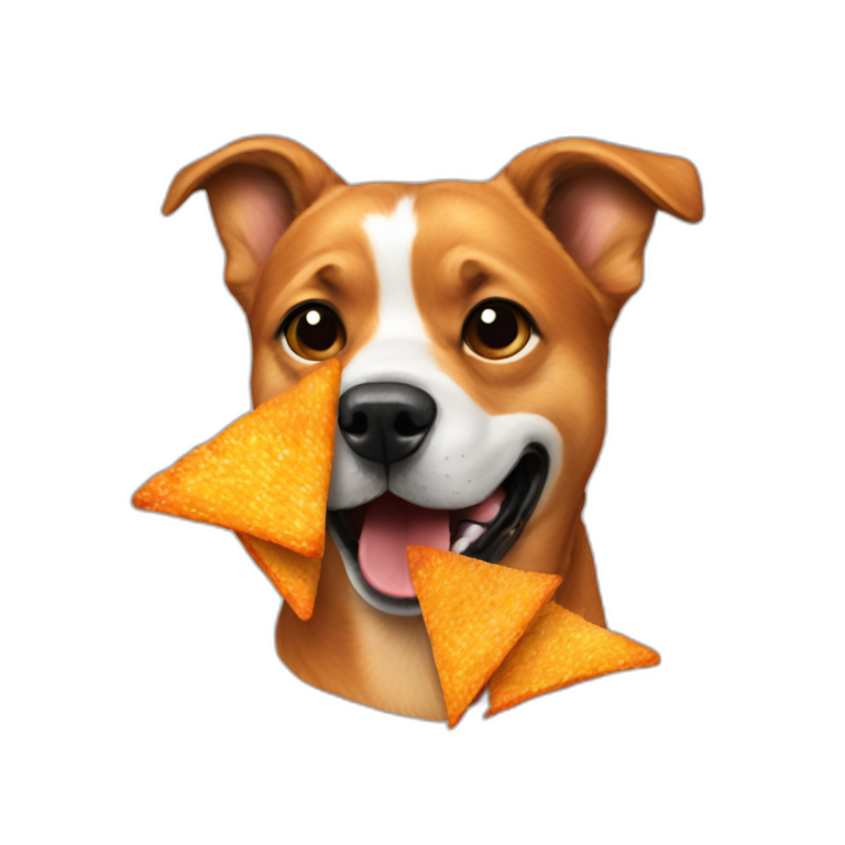 Dog Eating Doritos emoji AI Emoji Generator