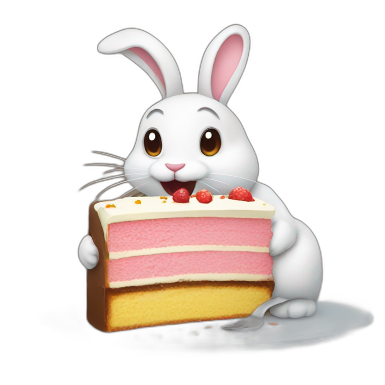 bunny eating cake emoji