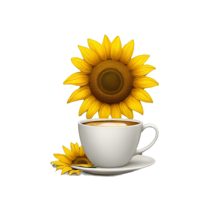 sunflower drinking coffee emoji