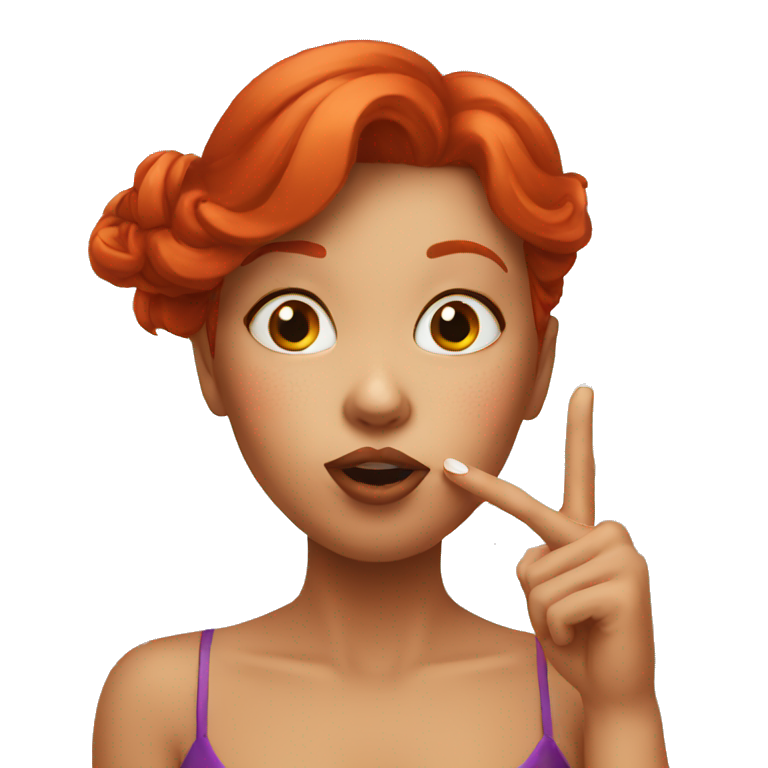 Red head girl blowing kisses emoji
