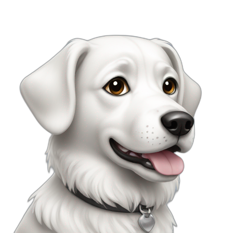 Black and White dog emoji