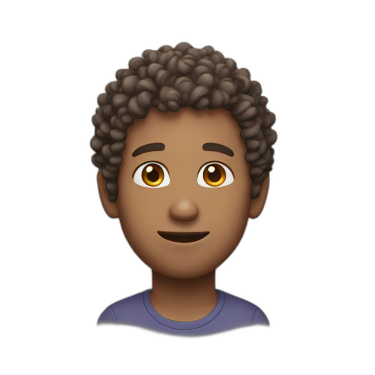 curly guy shows emoji