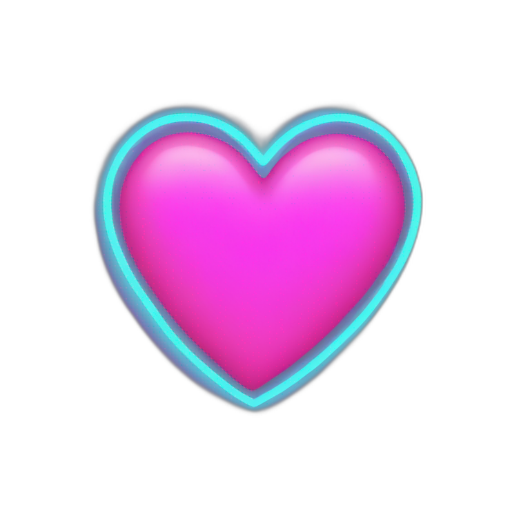 Neon light heart emoji