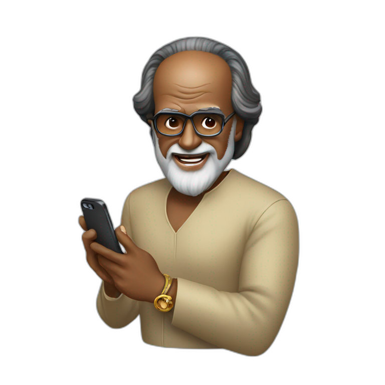 Rajinikanth with iPhone  emoji