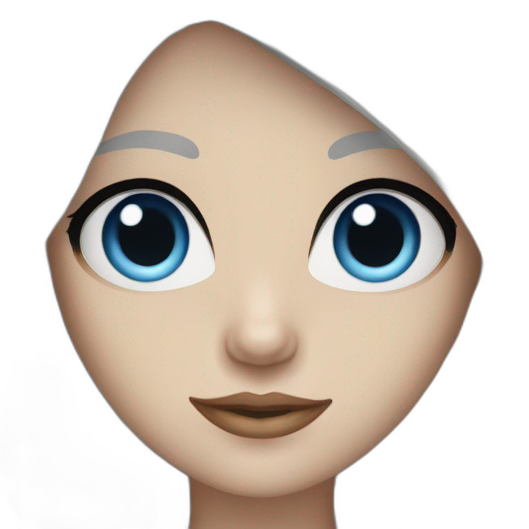 Girl with blue eyes and dark hair emoji