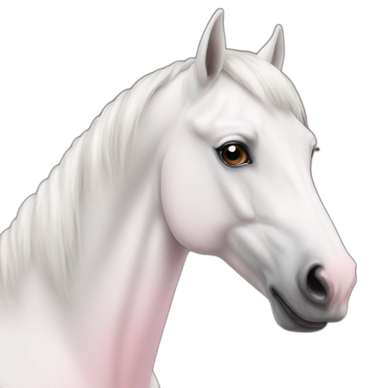 white horse with light pink nose emoji