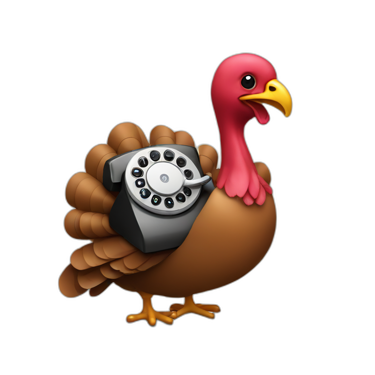 Turkey using a rotary phone  emoji