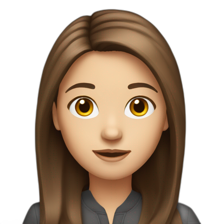 Middle-length brown hair marketing expert young emoji