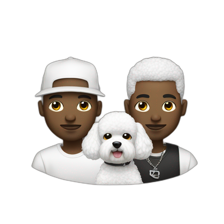 rappers men with bichon emoji