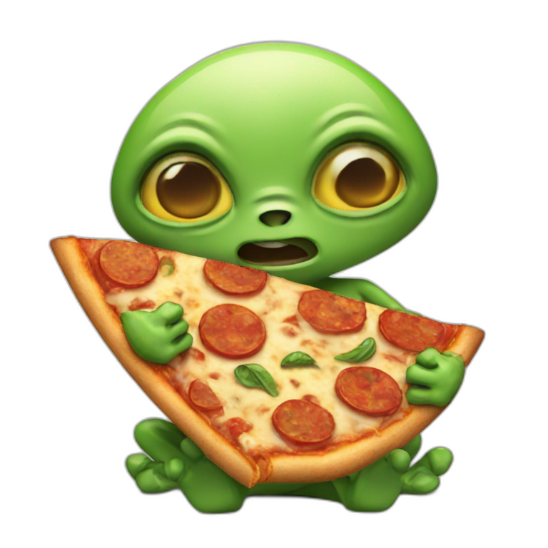 aliens with pizza emoji