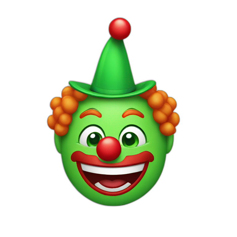 green happy clown emoji