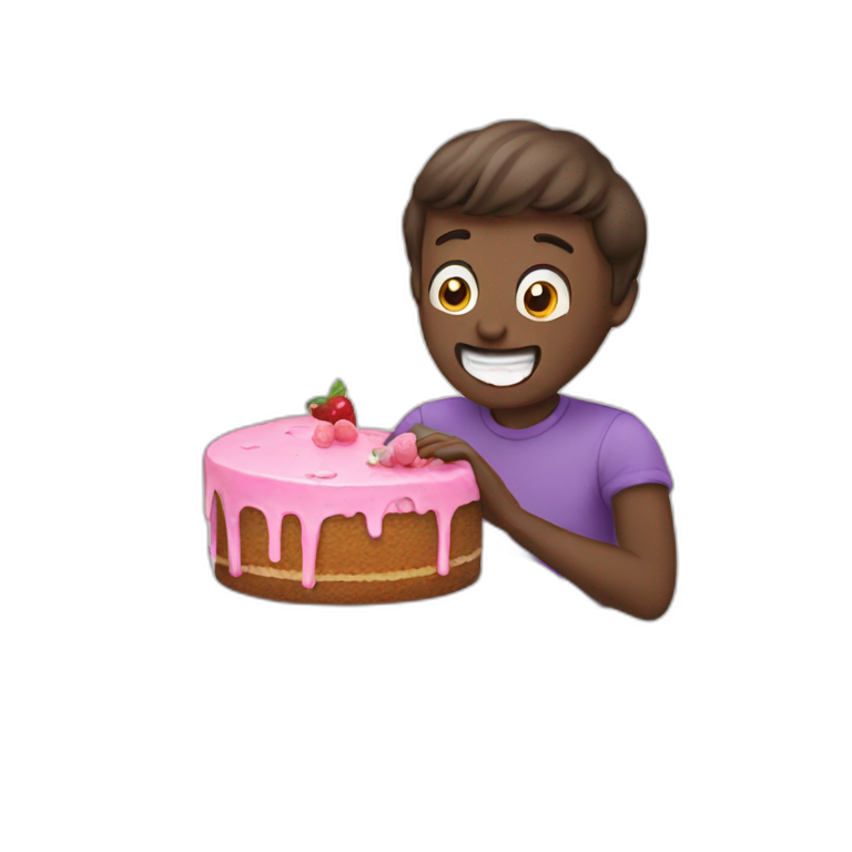 cake eating emoji