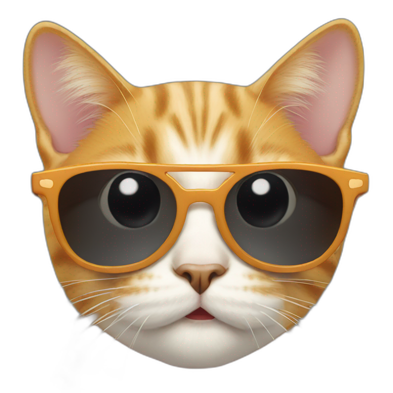 Surprised cat wearing sunglasses emoji
