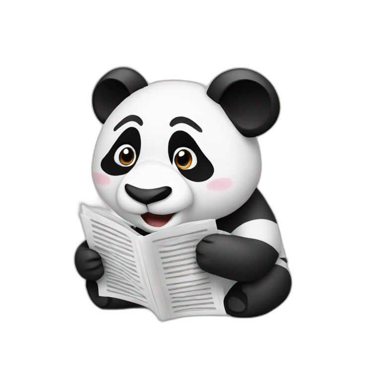 a panda reading the news emoji