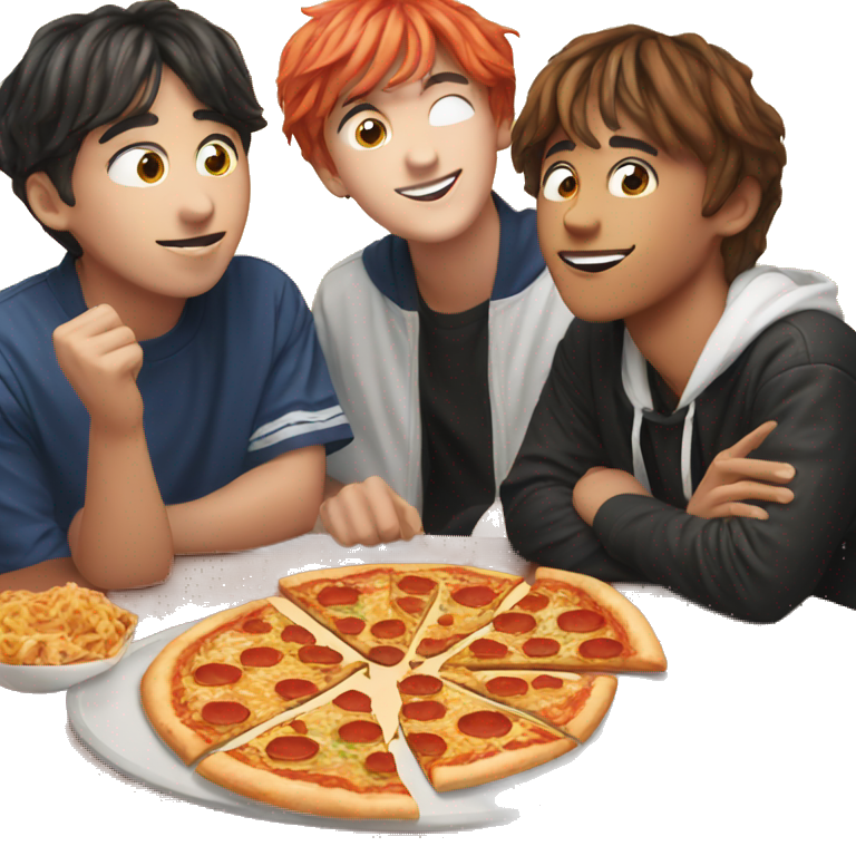 Bts eating pizza emoji