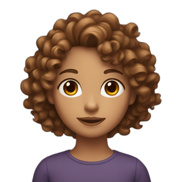 Curly brown-haired girl emoji