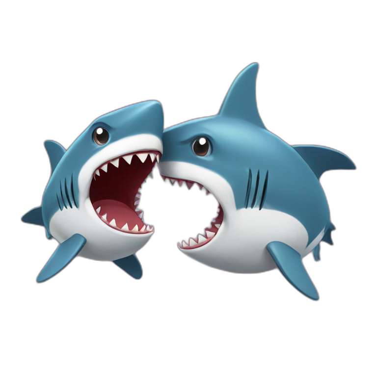 Shark wrestling emoji
