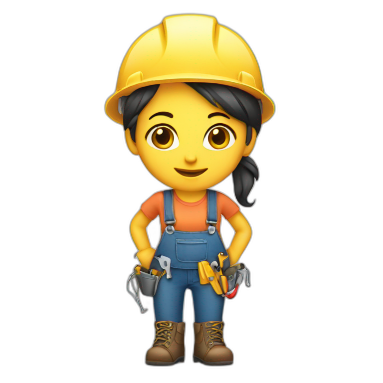 expert standing handyman girl emoji