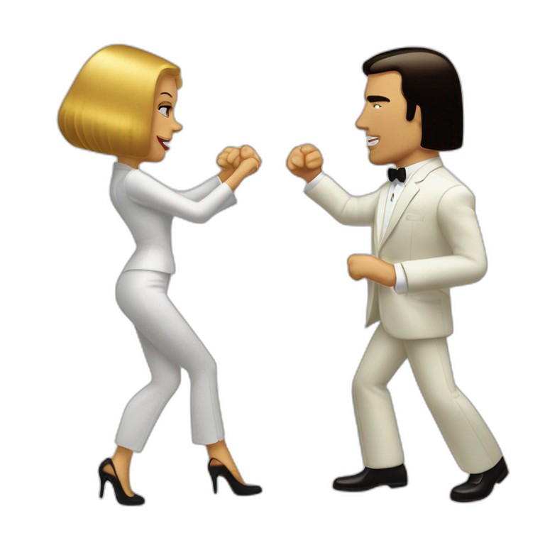 Uma Thurman and John Travolta dancing in Pulp Fiction emoji