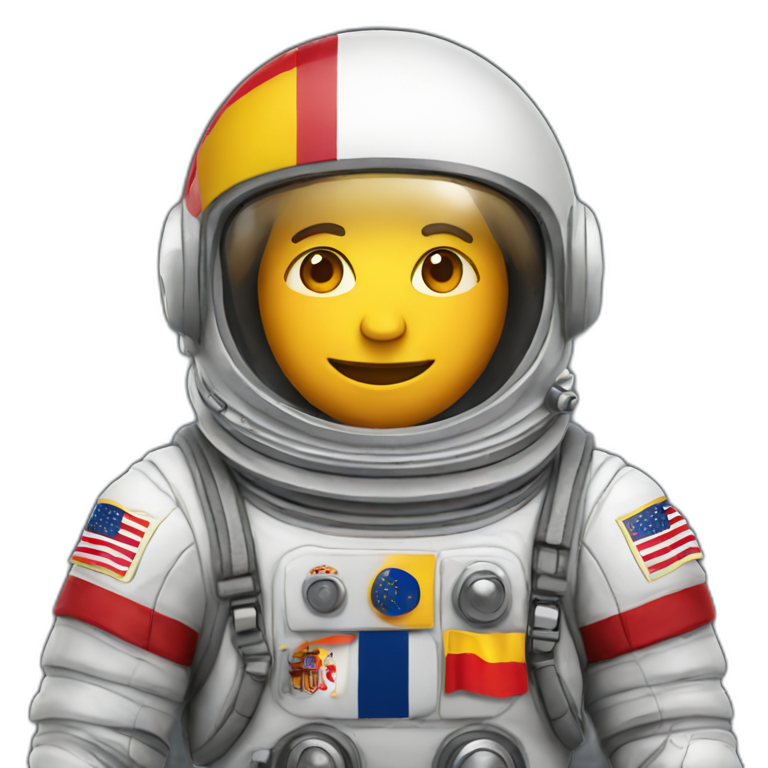 astronaut with spain flag emoji