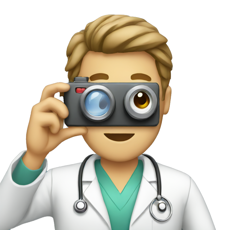 Doctor taking a picture emoji