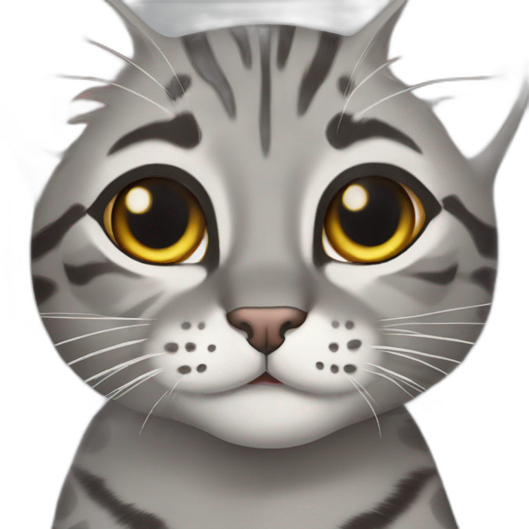 Grey big cute bengal cat grey eyes emoji