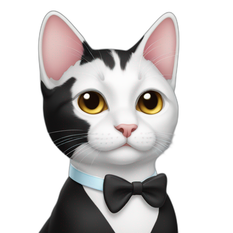 black and white tuxedo cat emoji