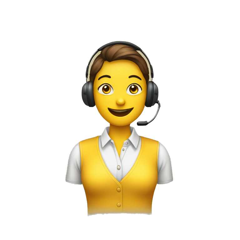 Você é um atendente de telemarketing crie uma emoji com uma blusa amarela e um fone emoji