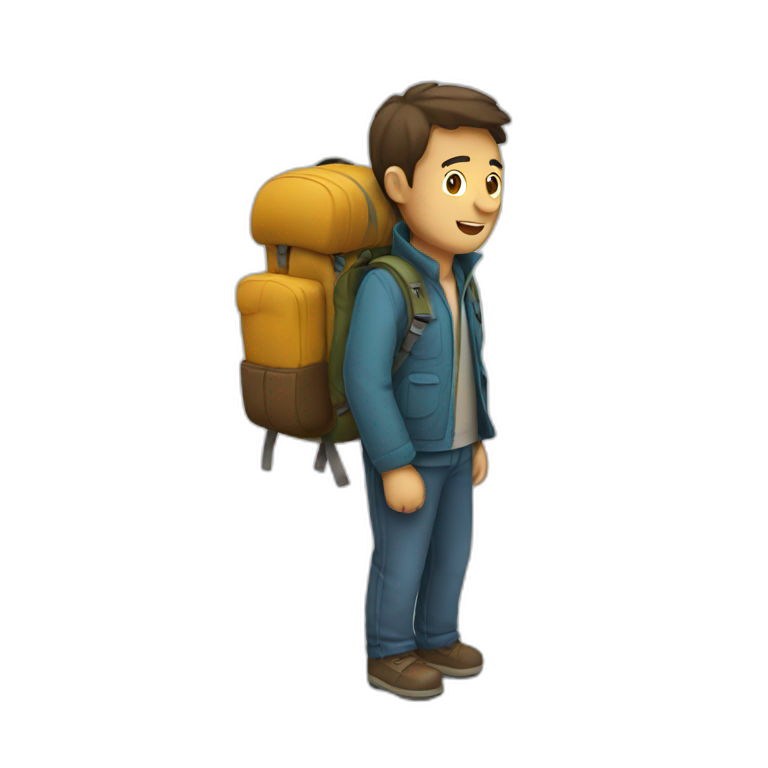 backpack traveller man emoji