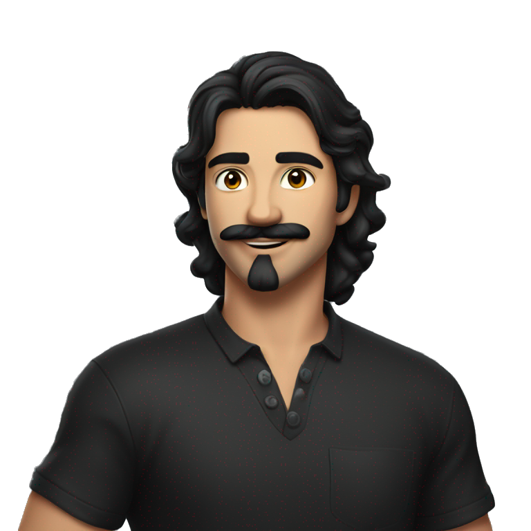 confident man in black shirt emoji