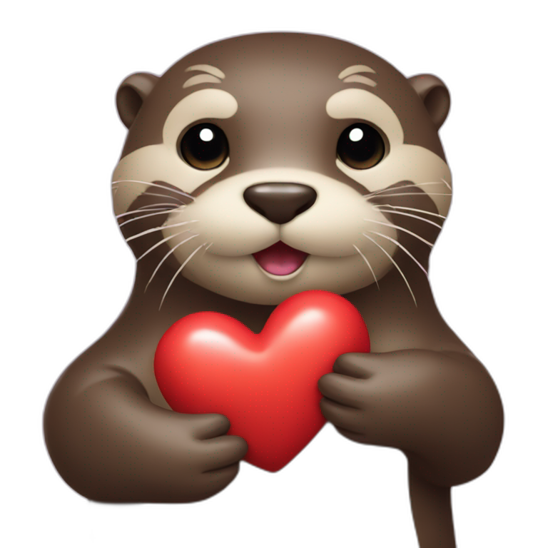 Otter hold a heart emoji