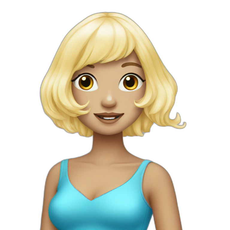 dolphin-wearing-blonde-wig emoji