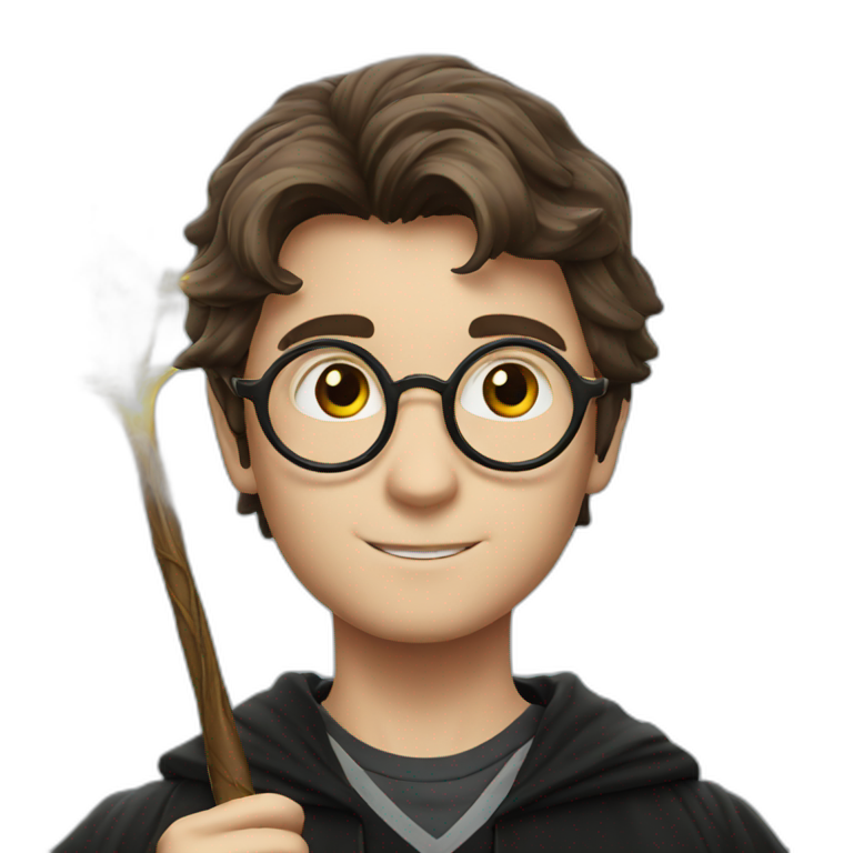 Harry Potter with magic wand emoji