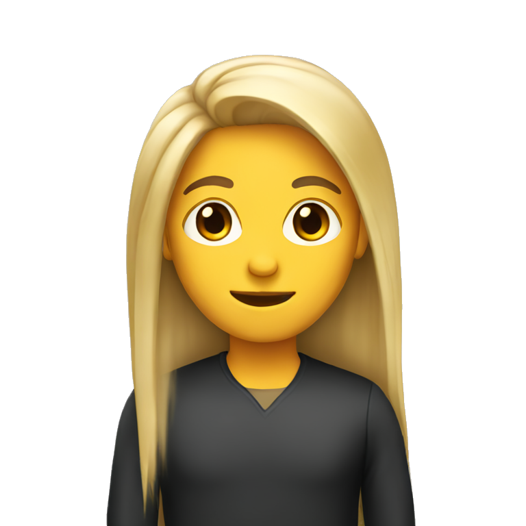 Sleek long hair emoji