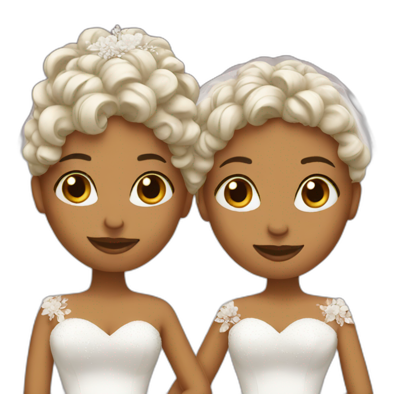 Two brides in Love emoji