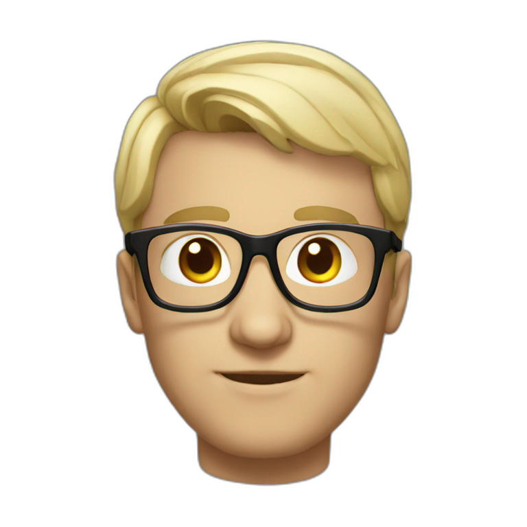 white man with specs and looks smart emoji
