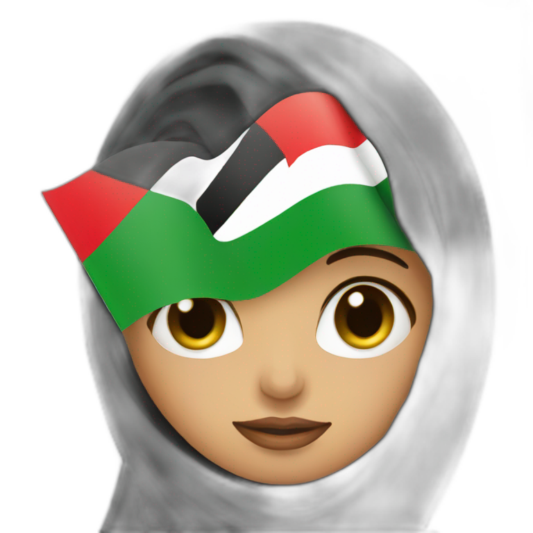 Arab women holding Palestinian flag emoji